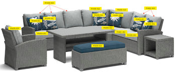 Naples Gray Beach Bench Cushion