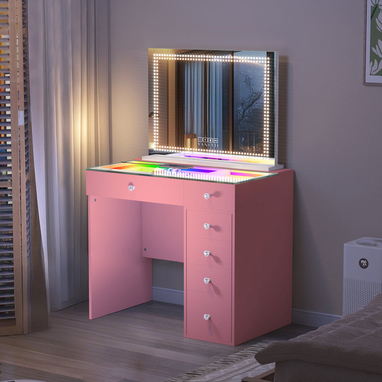 Mini Diana Vanity Desk with DL Vanity Mirror