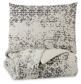 Addey Charcoal/Bone King Comforter Set