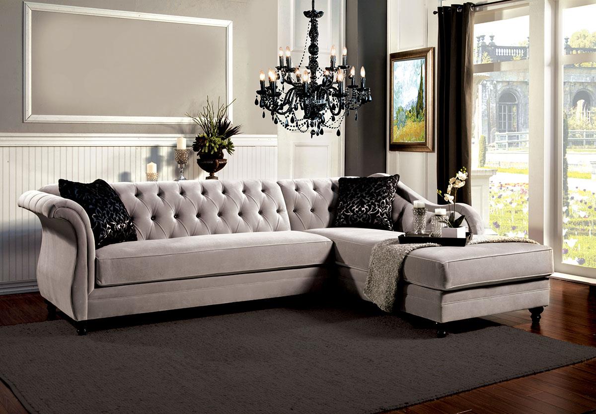 Rotterdam Warm Gray/Black/Silver Sectional