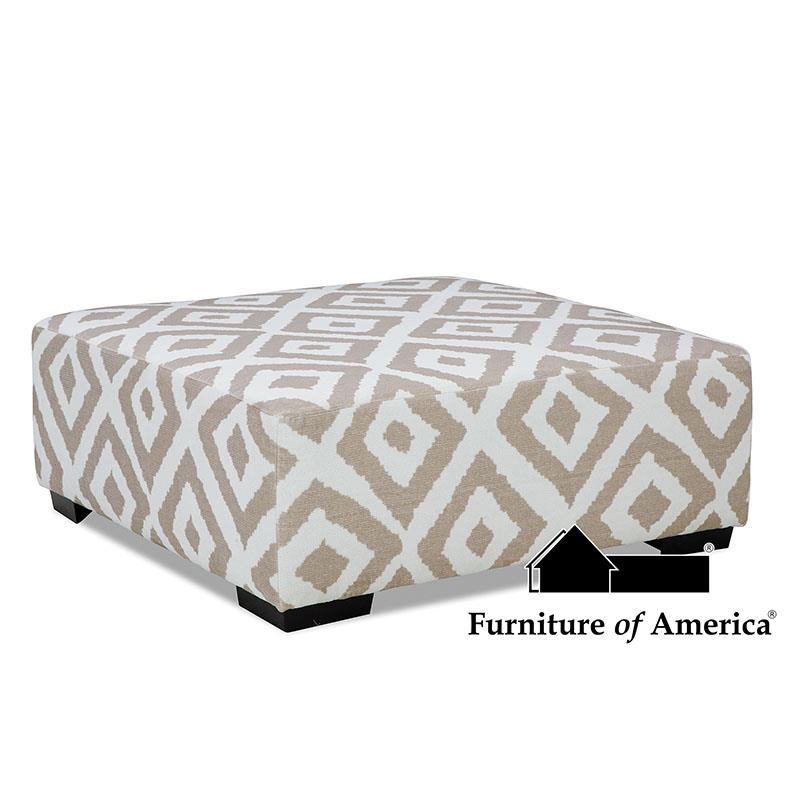 Loughlin Light Brown/Ivory Ottoman