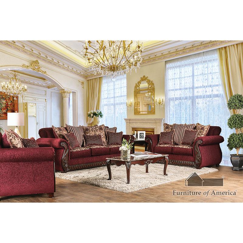 Tabitha Wine Sofa Set