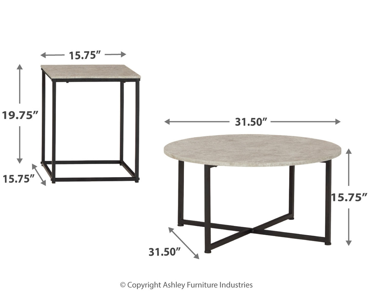 Lazabon Gray/Black Table (Set Of 3)