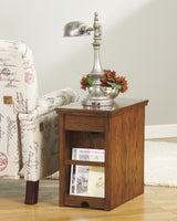 Laflorn Brown Chairside End Table With Usb Ports & Outlets