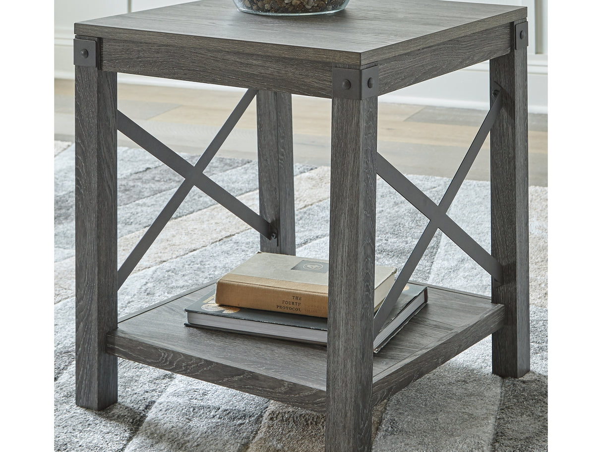 Freedan Grayish Brown Lift-Top Coffee Table, 2 End Tables And Console