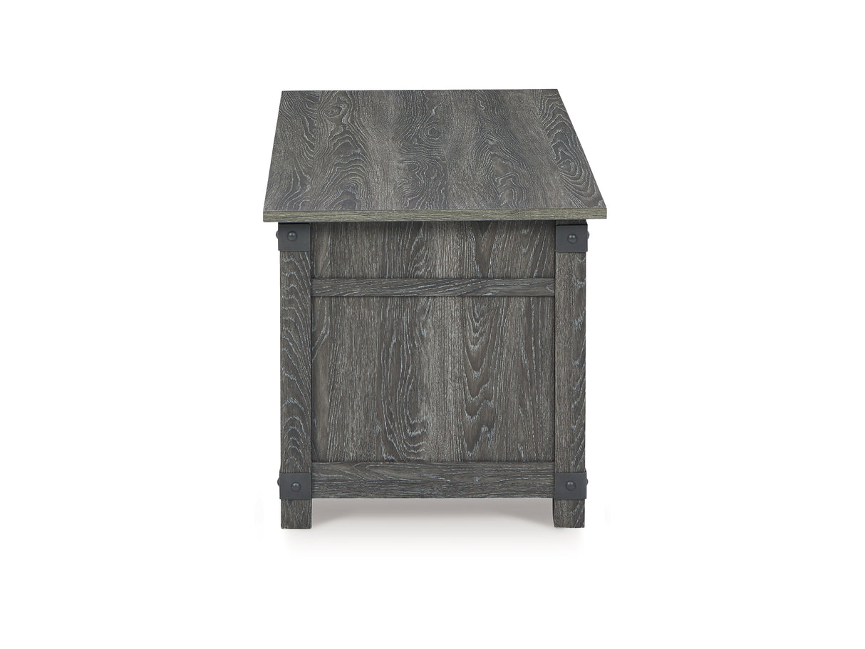 Freedan Grayish Brown Lift-Top Coffee Table, 2 End Tables And Console