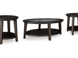 Celamar Dark Brown Coffee Table And 2 End Tables
