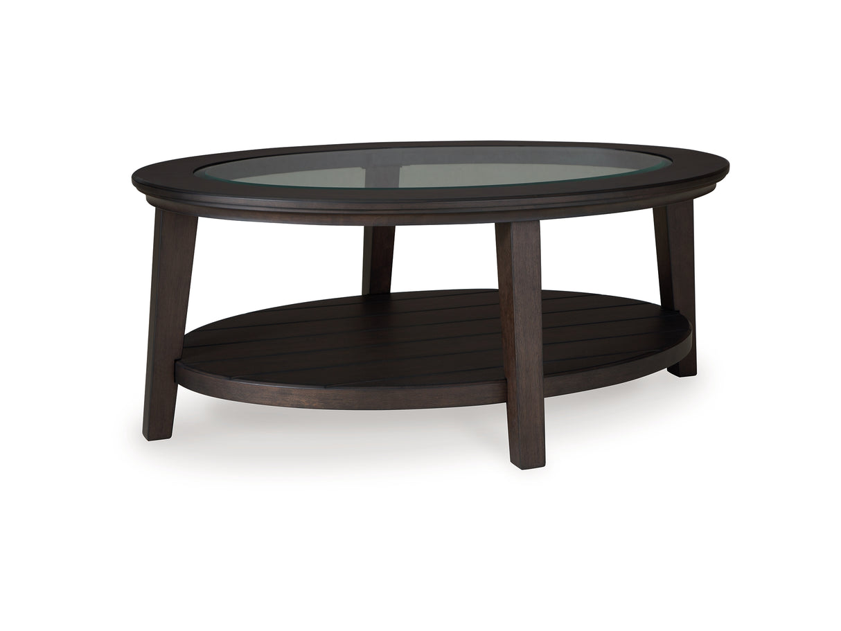 Celamar Dark Brown Coffee Table And 2 End Tables