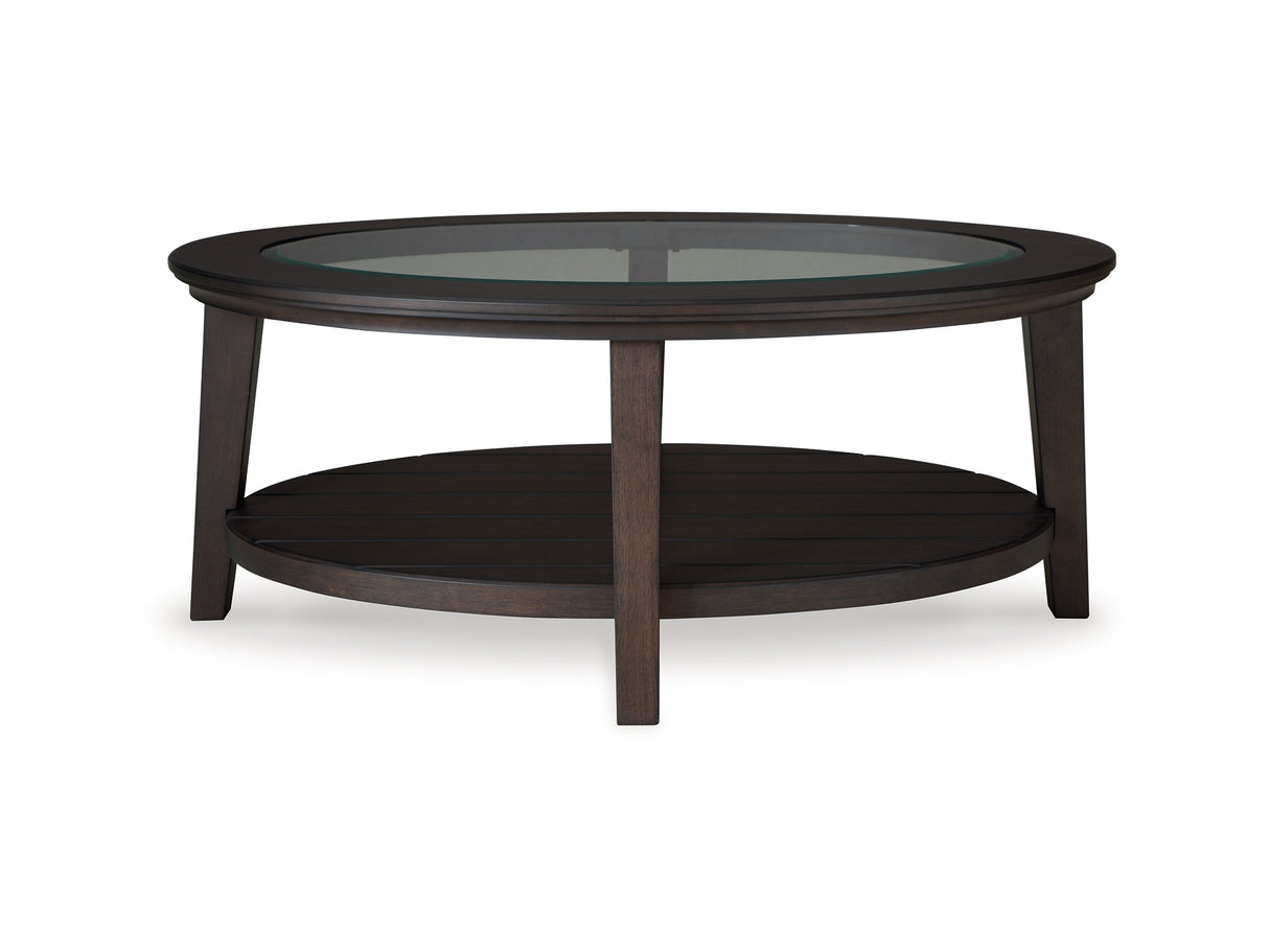 Celamar Dark Brown Coffee Table And 2 End Tables