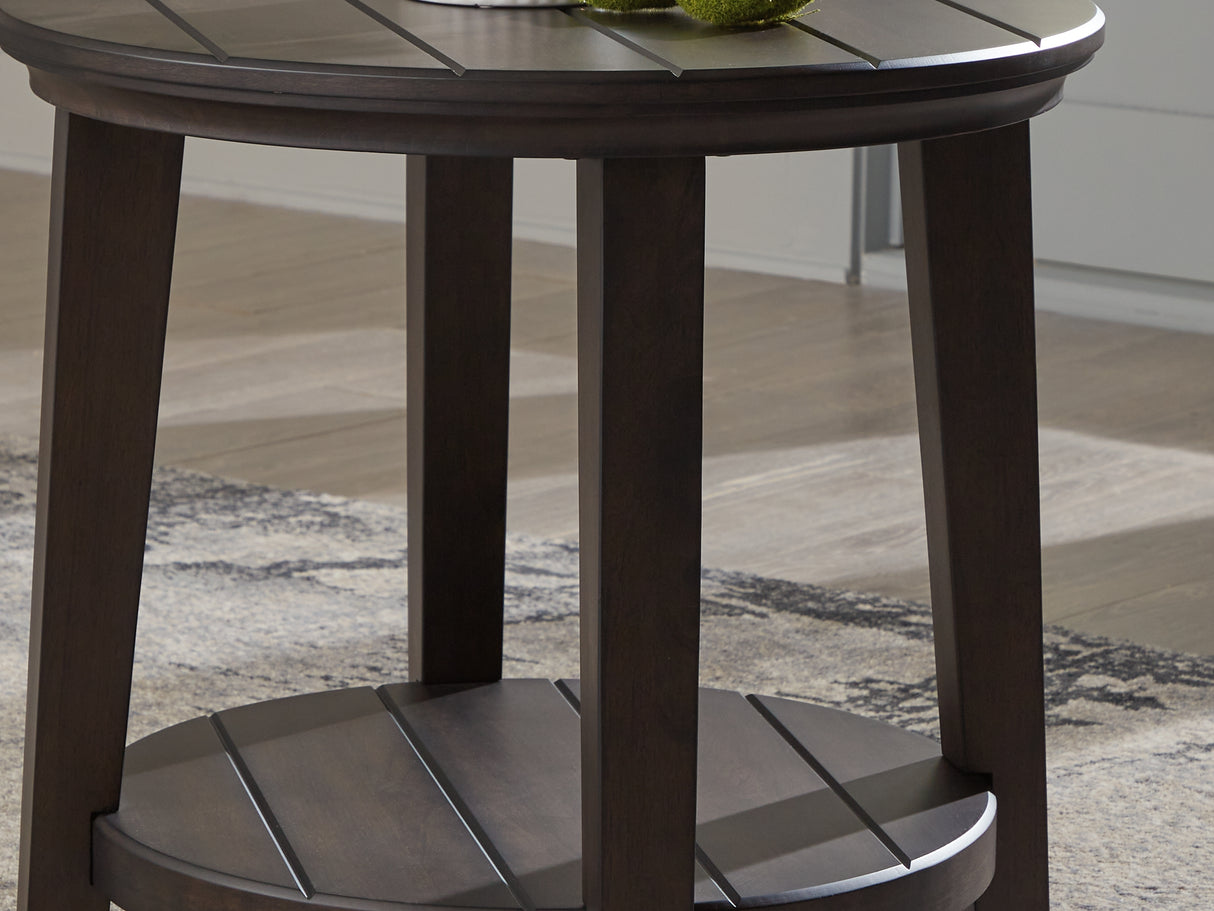 Celamar Dark Brown Coffee Table And 2 End Tables