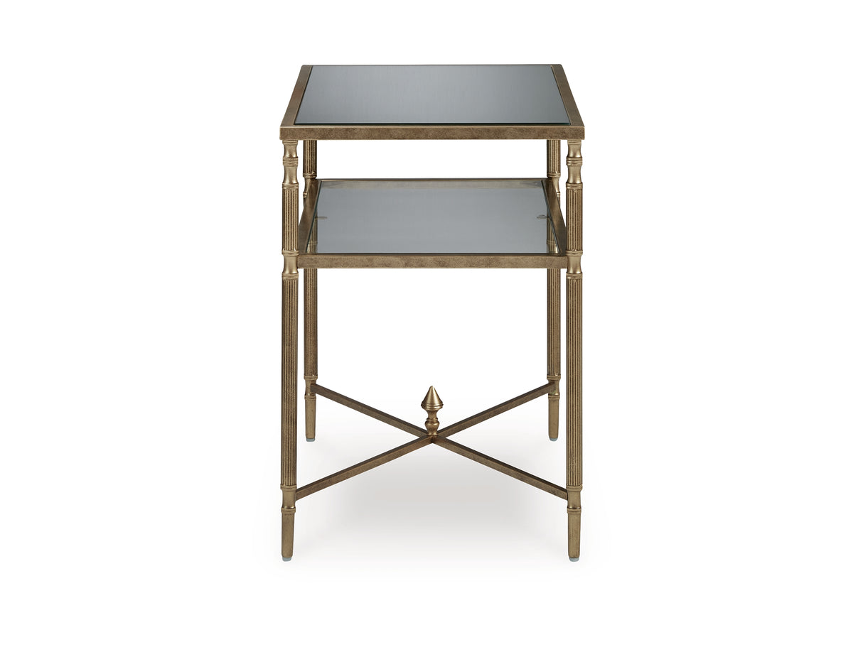 Cloverty Aged Gold Finish Coffee Table And 2 End Tables