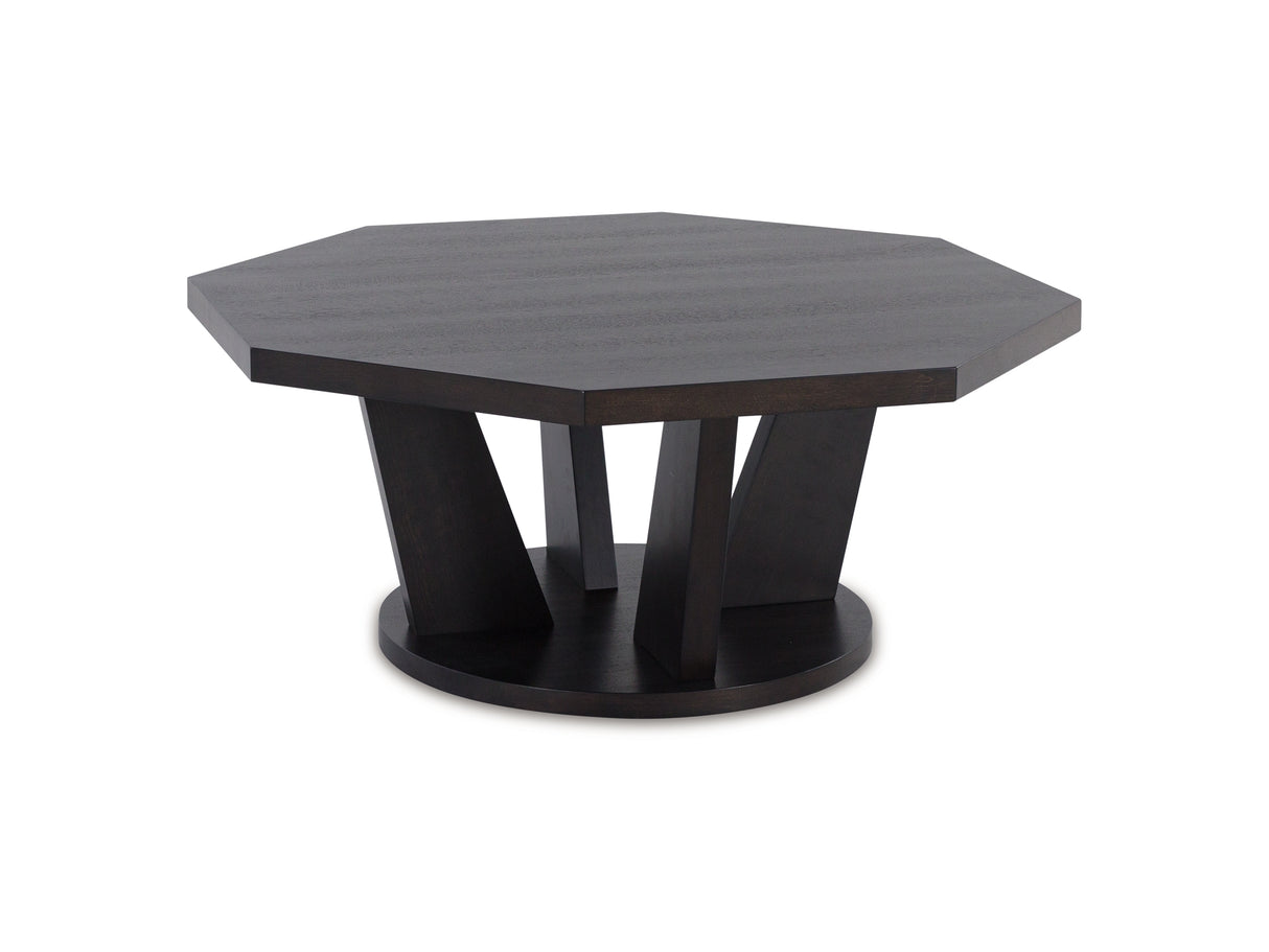 Chasinfield Dark Brown Coffee Table And 2 End Tables