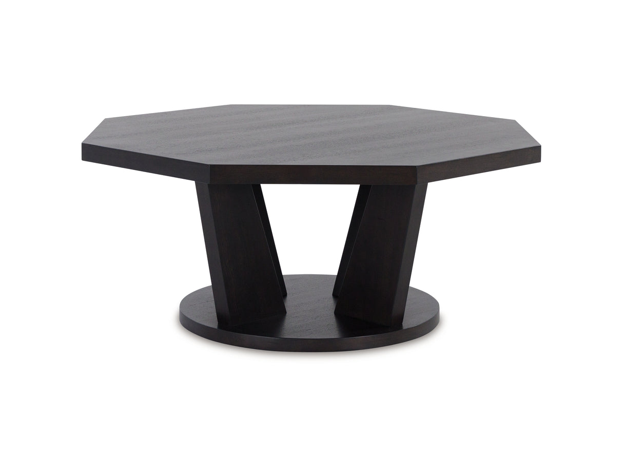 Chasinfield Dark Brown Coffee Table And 2 End Tables