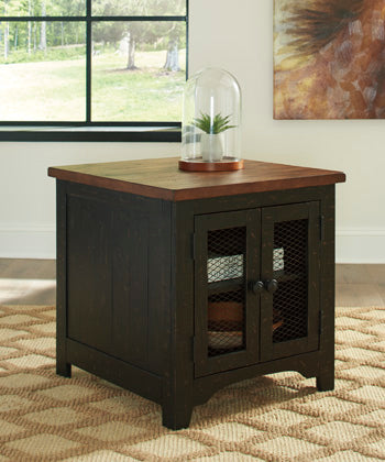 Valebeck Black/Brown End Table