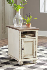 Realyn White/Brown Chairside End Table