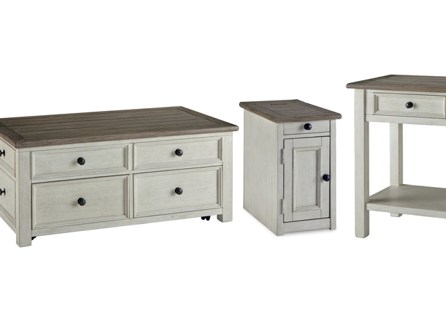 Bolanburg Two-Tone Coffee Table And 2 Chairside End Tables With Console