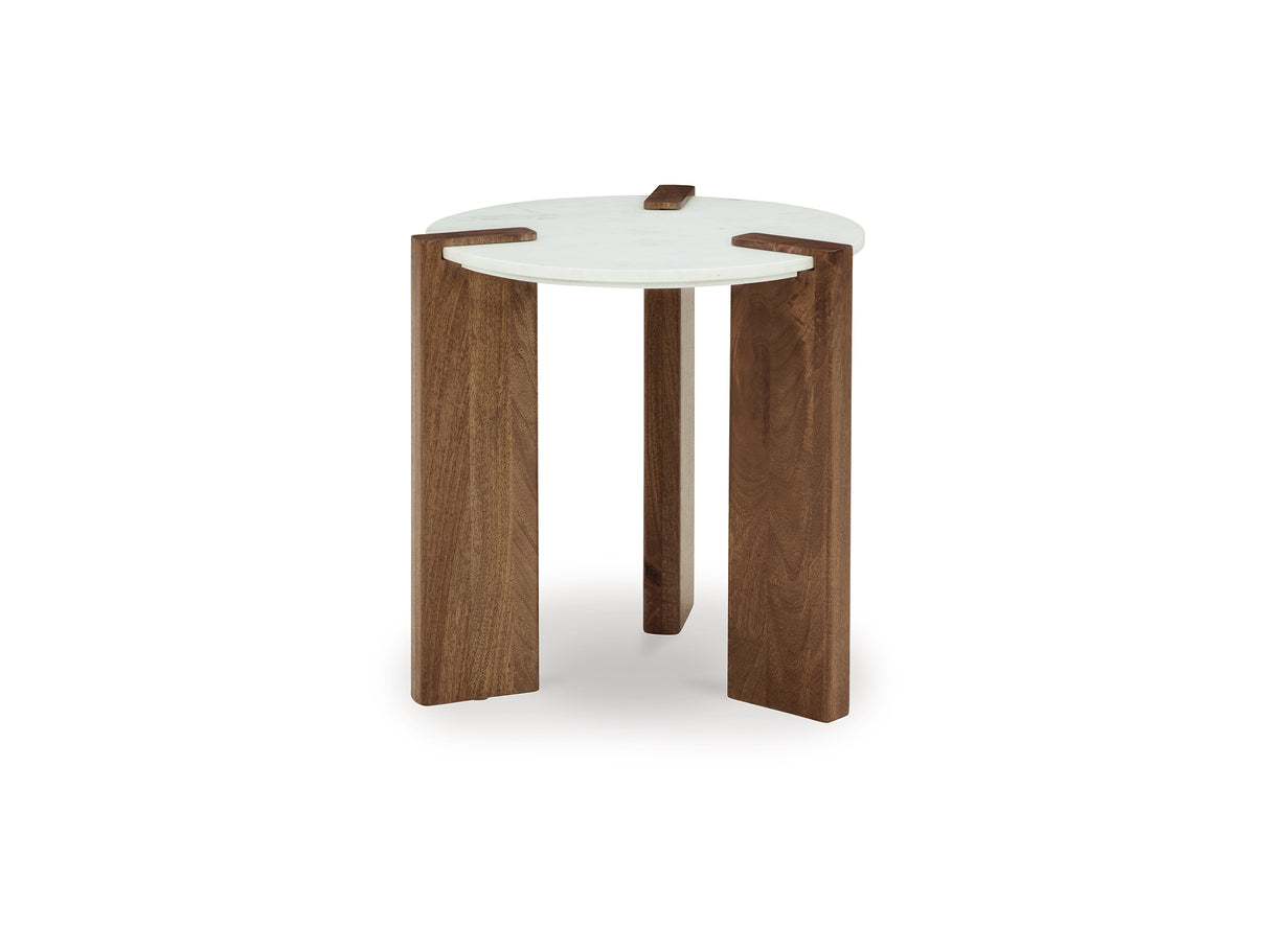 Isanti White/Brown Coffee Table And 2 End Tables