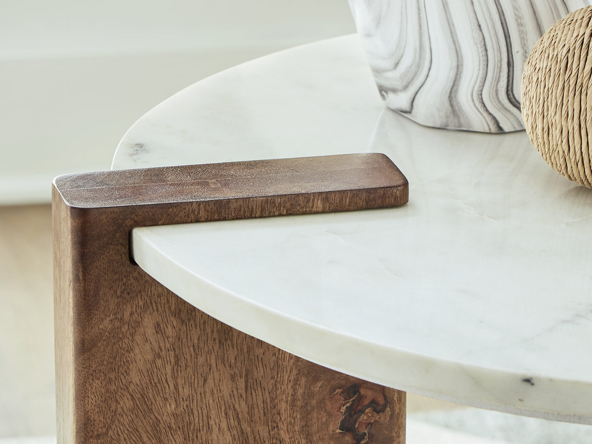 Isanti White/Brown Coffee Table And 2 End Tables