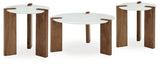 Isanti White/Brown Coffee Table And 2 End Tables