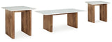 Isanti Light Brown/White Coffee Table And 2 End Tables
