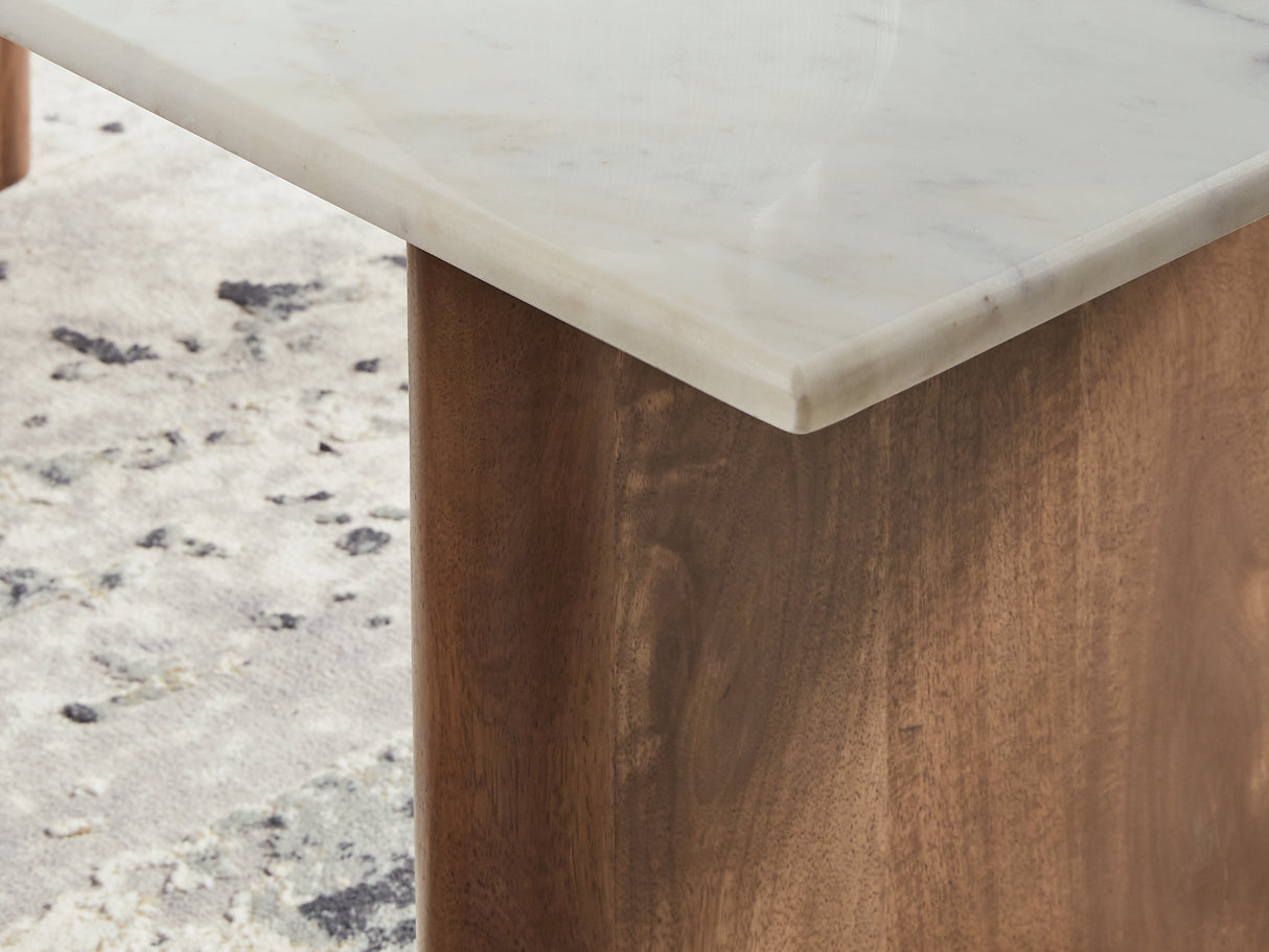 Isanti Light Brown/White Coffee Table And 2 End Tables