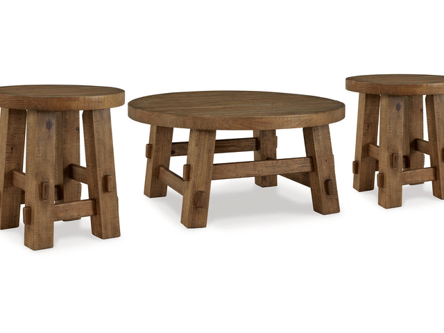 Mackifeld Warm Brown Coffee Table And 2 End Tables