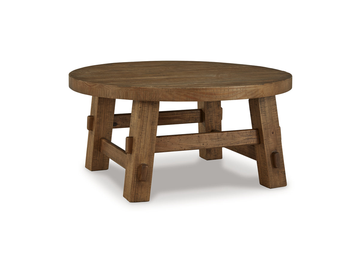 Mackifeld Warm Brown Coffee Table And 2 End Tables