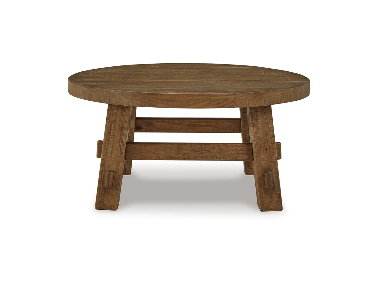 Mackifeld Warm Brown Coffee Table And 2 End Tables