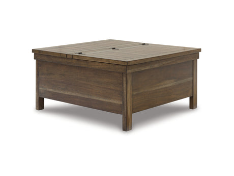 Moriville Grayish Brown Lift-Top Coffee Table And 2 Chairside End Tables