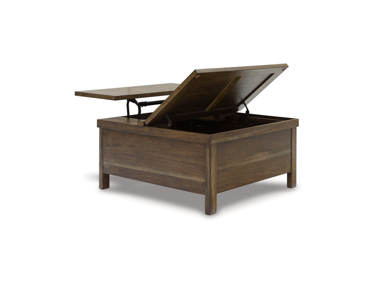 Moriville Grayish Brown Lift-Top Coffee Table And 2 End Tables