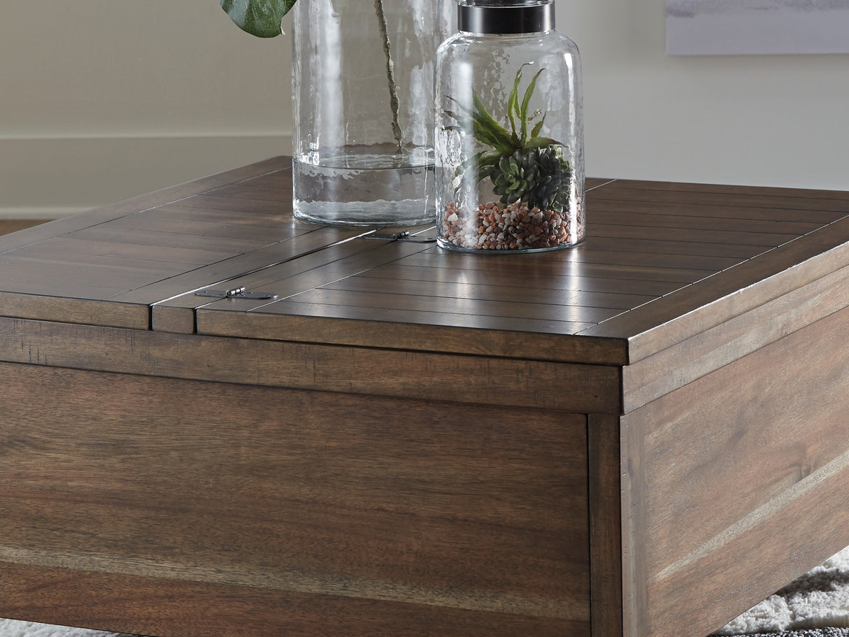 Moriville Grayish Brown Lift-Top Coffee Table And 2 End Tables