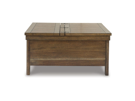 Moriville Grayish Brown Lift-Top Coffee Table And 2 Chairside End Tables