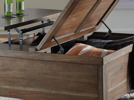 Moriville Grayish Brown Lift-Top Coffee Table And 2 Chairside End Tables