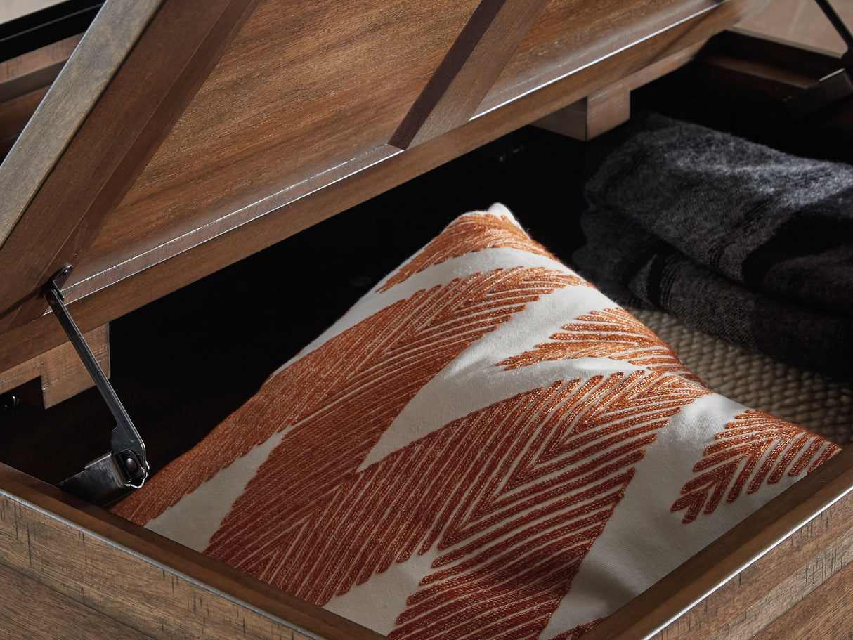 Moriville Grayish Brown Lift-Top Coffee Table And 2 Chairside End Tables