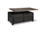 Tyler Creek Grayish Brown/Black Coffee Table And 2 End Tables With Console