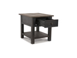 Tyler Creek Grayish Brown/Black Coffee Table And 2 End Tables With Console
