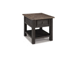 Tyler Creek Grayish Brown/Black Coffee Table And 2 End Tables With Console