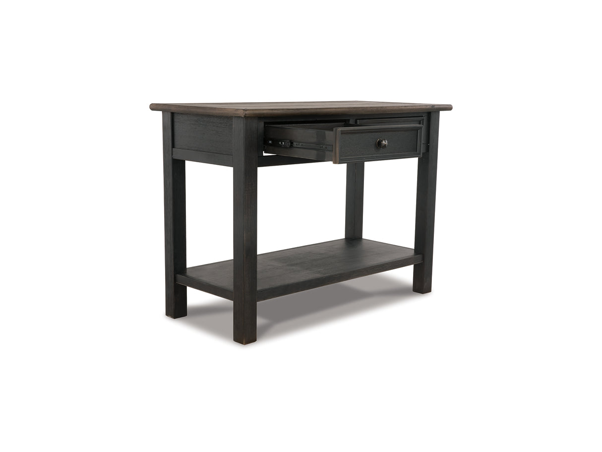 Tyler Creek Grayish Brown/Black Coffee Table And 2 End Tables With Console