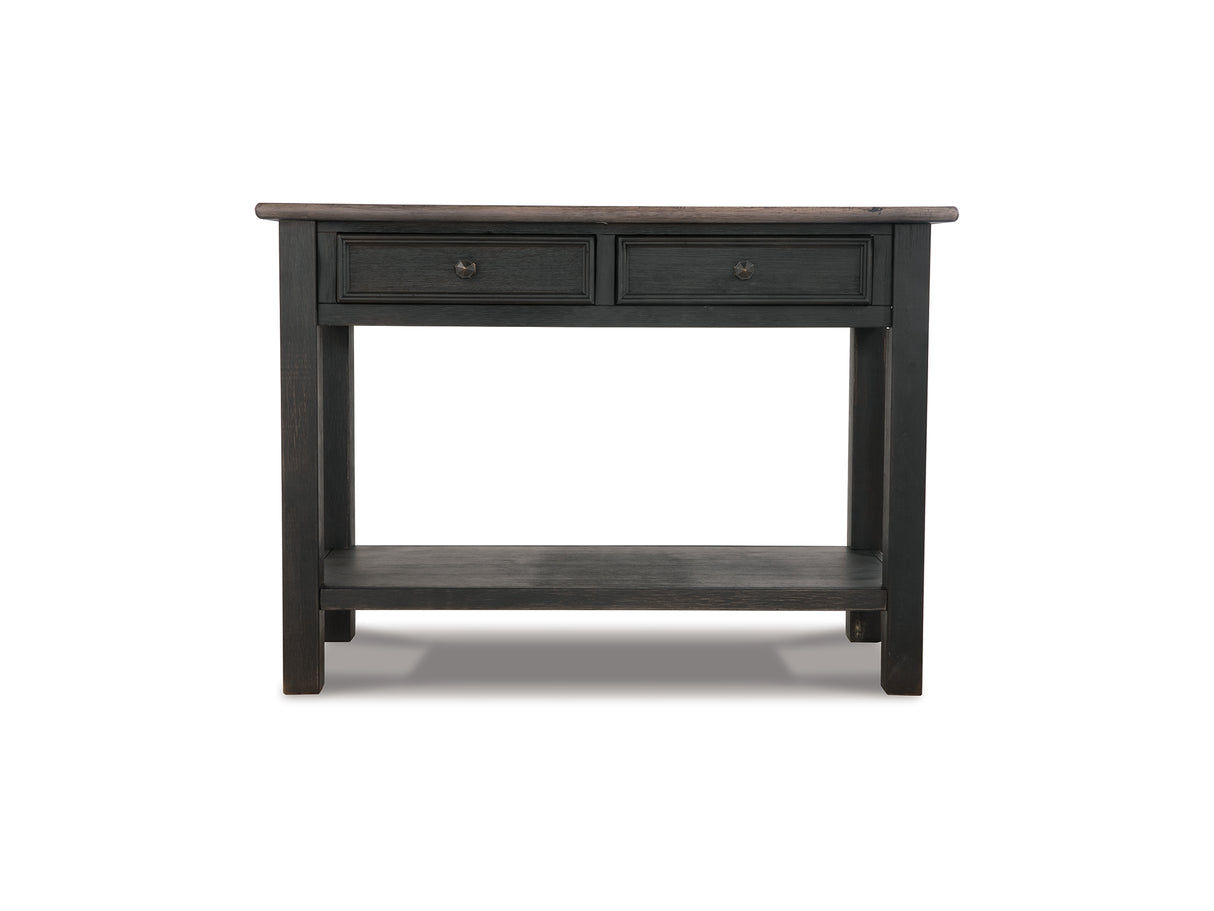 Tyler Creek Grayish Brown/Black Coffee Table And 2 End Tables With Console