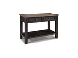 Tyler Creek Grayish Brown/Black Coffee Table And 2 End Tables With Console