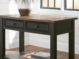 Tyler Creek Grayish Brown/Black Coffee Table And 2 End Tables With Console