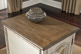 Realyn White/Brown Chairside End Table