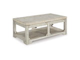 Fregine Whitewash Coffee Table And 2 End Tables