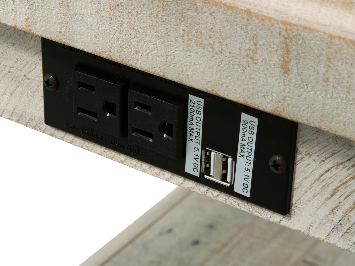 Carynhurst White Wash Gray Coffee Table And 2 End Tables