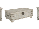 Carynhurst White Wash Gray Coffee Table And 2 End Tables