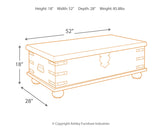 Carynhurst White Wash Gray Coffee Table With Lift Top