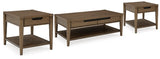Roanhowe Brown Coffee Table And 2 End Tables