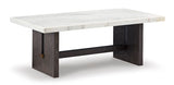 Burkhaus White/Dark Brown Coffee Table