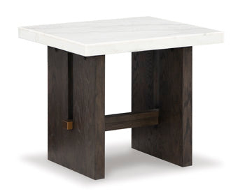 Burkhaus White/Dark Brown End Table