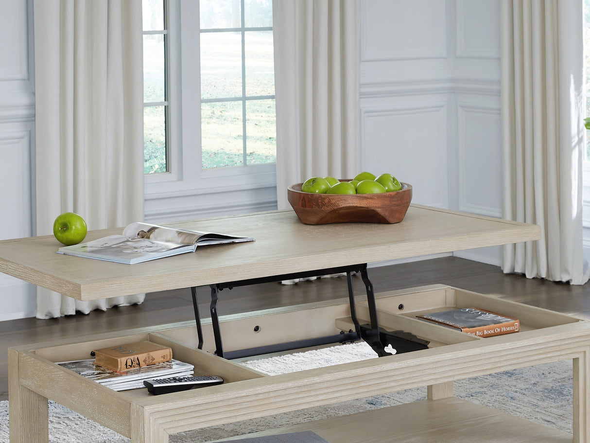 Marxhart Bisque Lift-Top Coffee Table And 2 End Tables